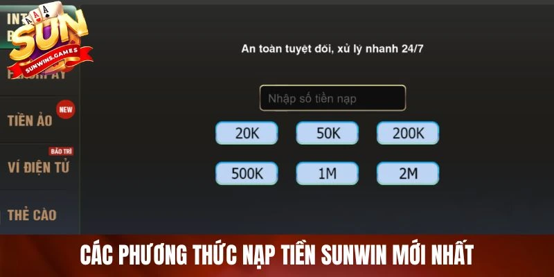 Hướng dẫn chi tiết các phương thức nạp tiền phổ biến
